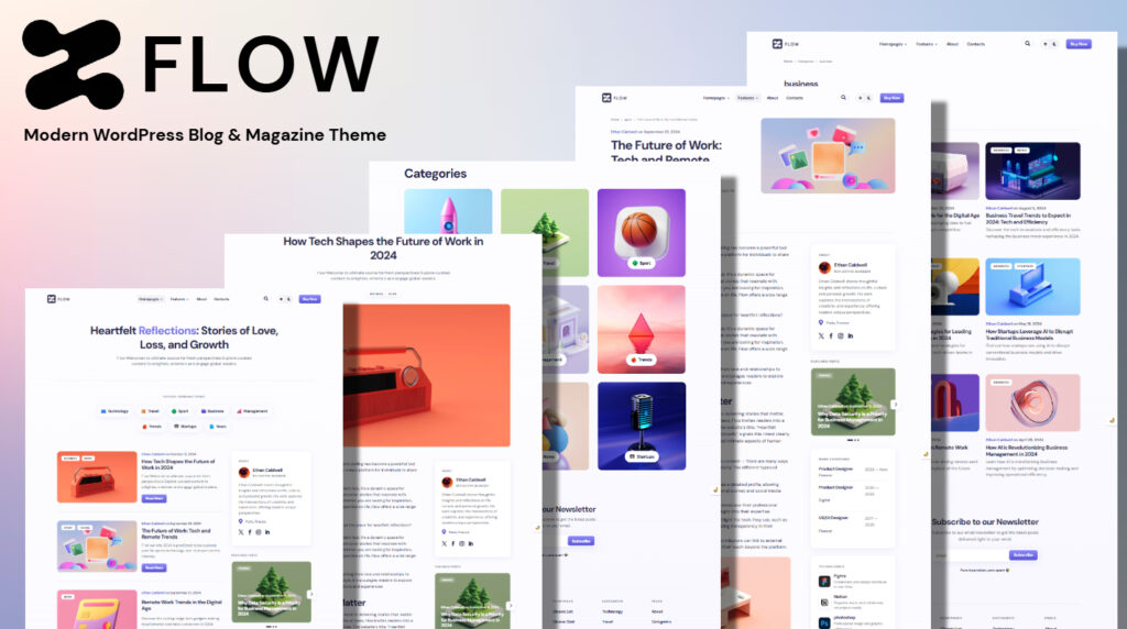 Flow Divi theme by Pixel Perfect, Blog and magazine Divi Theme